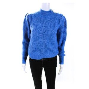 Heartloom Women's Mock Neck Long Sleeves Embellish Button Sweater Size S